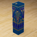 Faux Gold Foil Egyptian ThMeckare Party Presentask För Vinflaska<br><div class="desc">Art deco stil egyptiska party vin-boxar.</div>