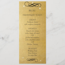 Faux Gold Foil, Elegant, Bröllop Menu Meny