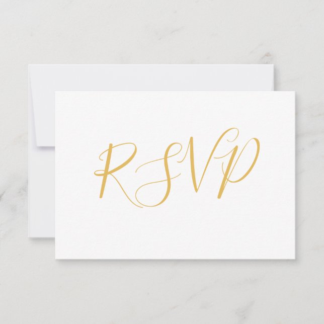 Faux Gold Foil Elegant | Bröllop OSA vykort (Framsida)