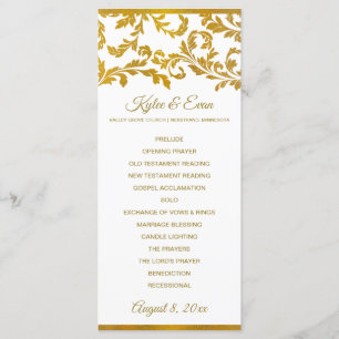 Faux Gold Foil Elegant bröllop Programs (Tall) Program