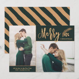 Faux Gold Foil Elegant jul Photo | GRÖNT Julkort