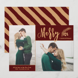 Faux Gold Foil Elegant jul Photo | Maron Julkort