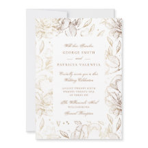 Faux Gold Foil Flowers Hand plockade Elegant bröll