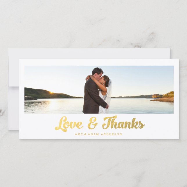 Faux Gold Foil | Fotoportet Bröllop Tack (Framsida)