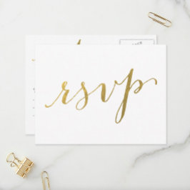 Faux Gold Foil Glamor | Bröllop OSA vykort