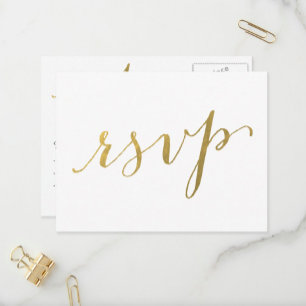 Faux Gold Foil Glamor Bröllop OSA vykort