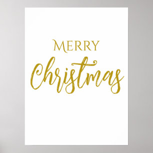 Faux-Gold Foil God jul Chic Poster