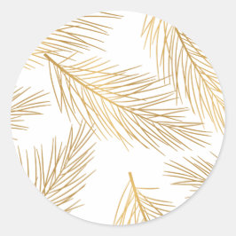 Faux Gold Foil Gräs Nål Helgdag Sticker Runt Klistermärke