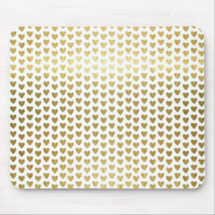 Faux Gold Foil Hearts Mönster Modern Musmatta