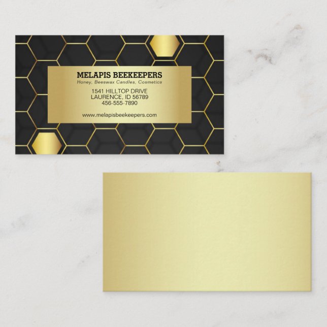 Faux Gold Foil Honeycomb Visitkort (Fram/baksida)