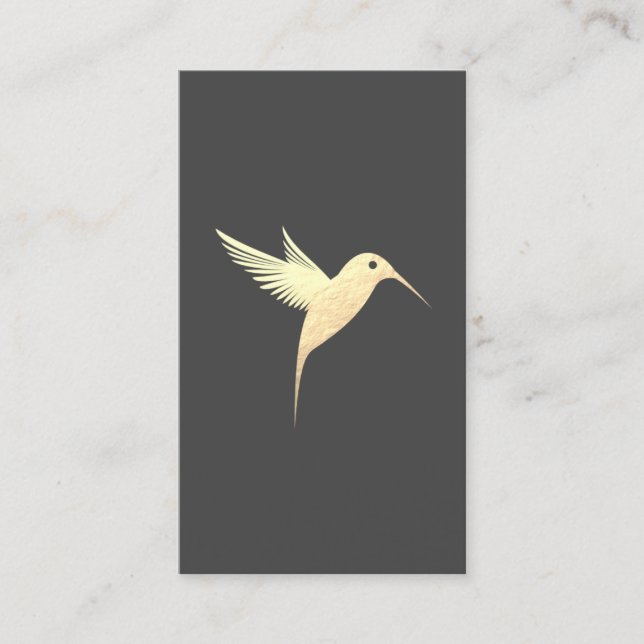 Faux Gold Foil Humming Bird Affärskort Visitkort (Framsida)