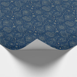 Faux Gold Foil Julgran Dekoration Mönster Presentpapper