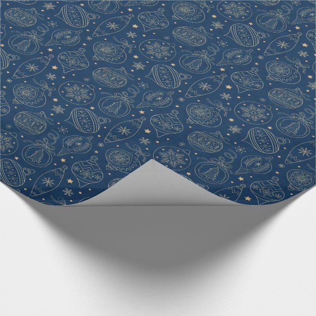 Faux Gold Foil Julgran Dekoration Mönster Presentpapper (Hörn)