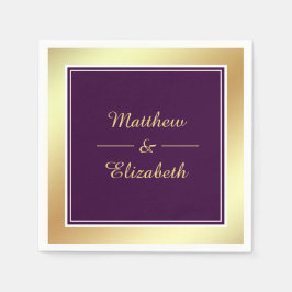 Faux Gold Foil Lila Bröllop Papper Pappersservett