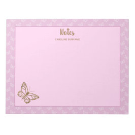Faux Gold Foil look Butterfly on Lavender Lila Anteckningsblock