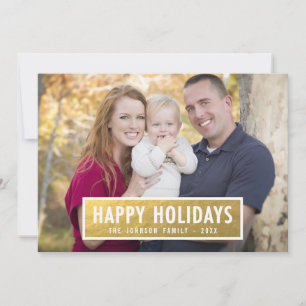 Faux Gold Foil Märkre Helgdag-fotokort Julkort