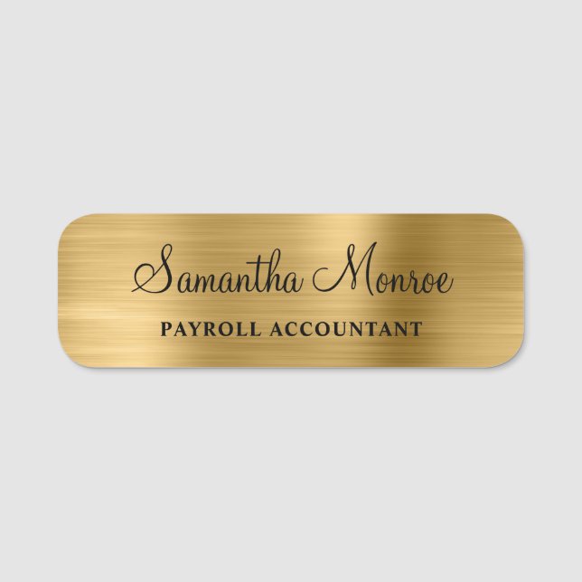 Faux Gold Foil Namnbricka (Framsida)