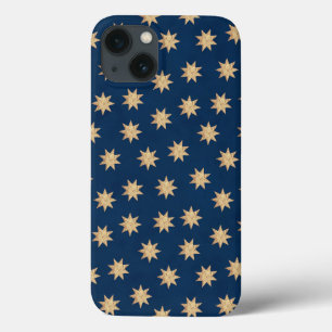 Faux Gold Foil & Navy Blue Stars Mönster