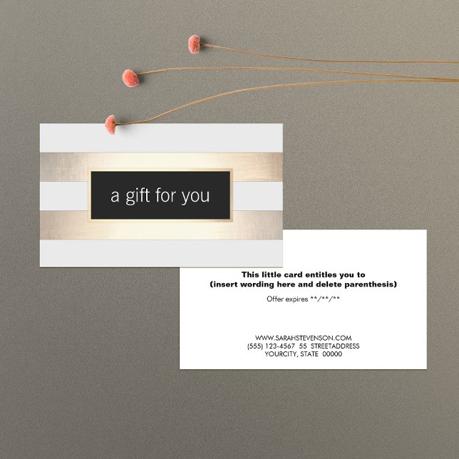 Faux Gold Foil och Black Stripe Retail Gift Card Rabattkort (Skapare uppladdad)