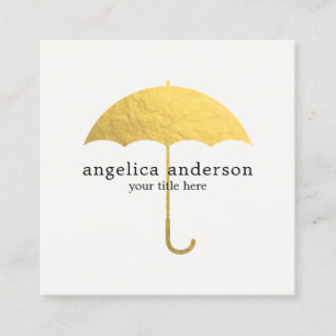 Faux Gold Foil Paraply Fyrkantigt Visitkort