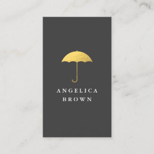 Faux Gold Foil Paraply Visitkort