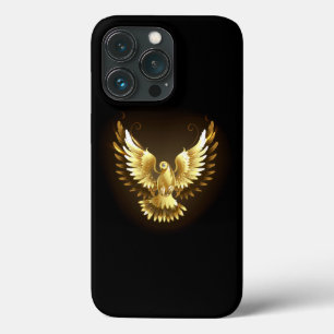 Faux Gold Foil Peace Dove on Black