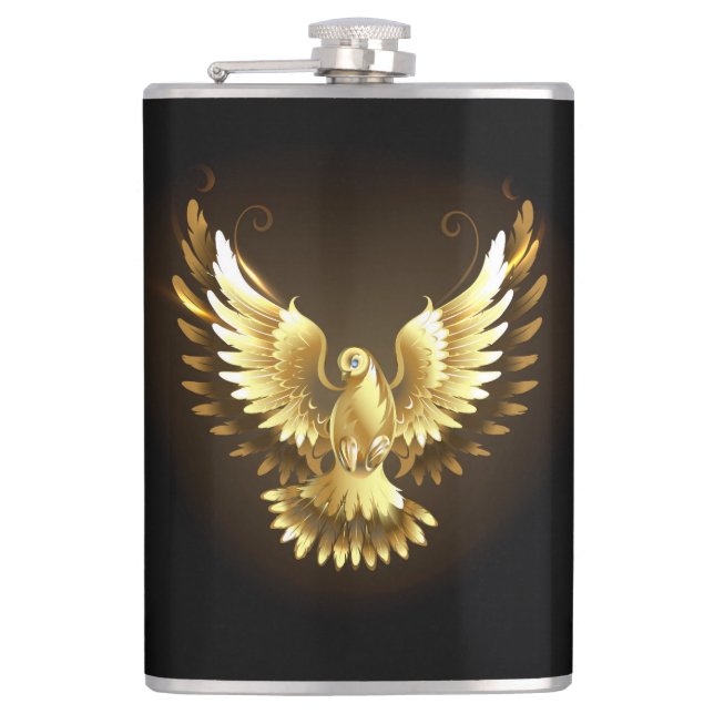 Faux Gold Foil Peace Dove on Black Fickplunta (Framsidan)