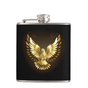 Faux Gold Foil Peace Dove on Black Fickplunta