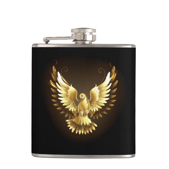 Faux Gold Foil Peace Dove on Black Fickplunta (Framsidan)
