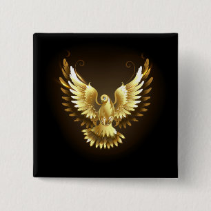Faux Gold Foil Peace Dove on Black Knapp