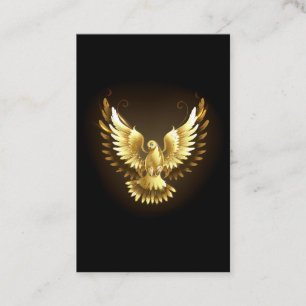 Faux Gold Foil Peace Dove on Black Lojalitetskort