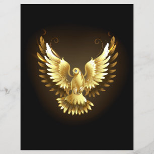 Faux Gold Foil Peace Dove on Black Reklamblad