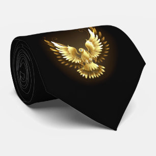 Faux Gold Foil Peace Dove on Black Slips