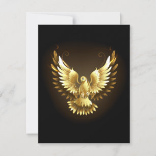 Faux Gold Foil Peace Dove on Black Spara Datumet