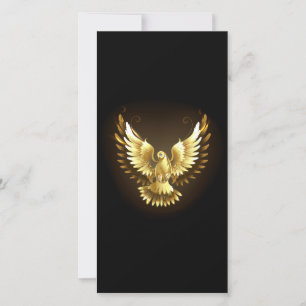 Faux Gold Foil Peace Dove on Black Spara Datumet