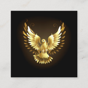 Faux Gold Foil Peace Dove on Black Tidsbeställning Kort