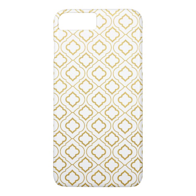 Faux Gold Foil Quatrefoil iPhone 7 Plus Fodral Case-Mate iPhone Skal (Baksida)