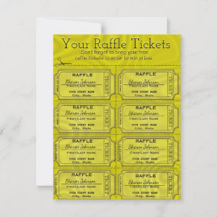Faux Gold Foil Raffle Biljett Kort