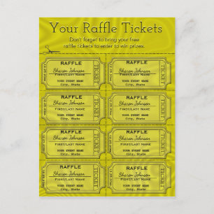 Faux Gold Foil Raffle Biljett Vykort
