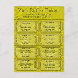 Faux Gold Foil Raffle Biljett Vykort