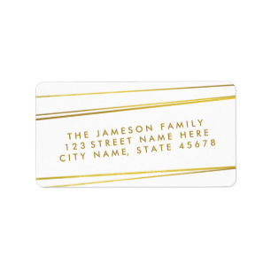 Faux Gold Foil Rand Address Label Adressetikett