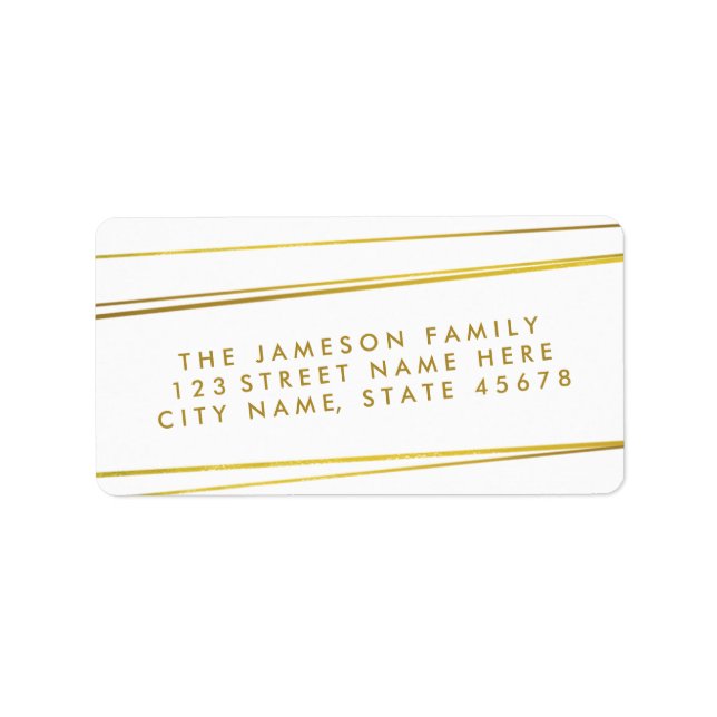 Faux Gold Foil Rand Address Label Adressetikett (Framsidan)