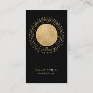 Faux Gold Foil Sol Black Jewelry Designer Visitkort