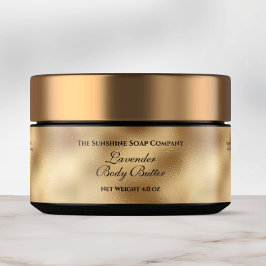 Faux Gold Foil Stil Cosmetics Burk etikett