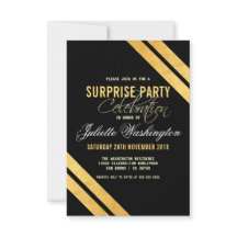 Faux Gold Foil Strip Black Surprise Födelsedagsfes