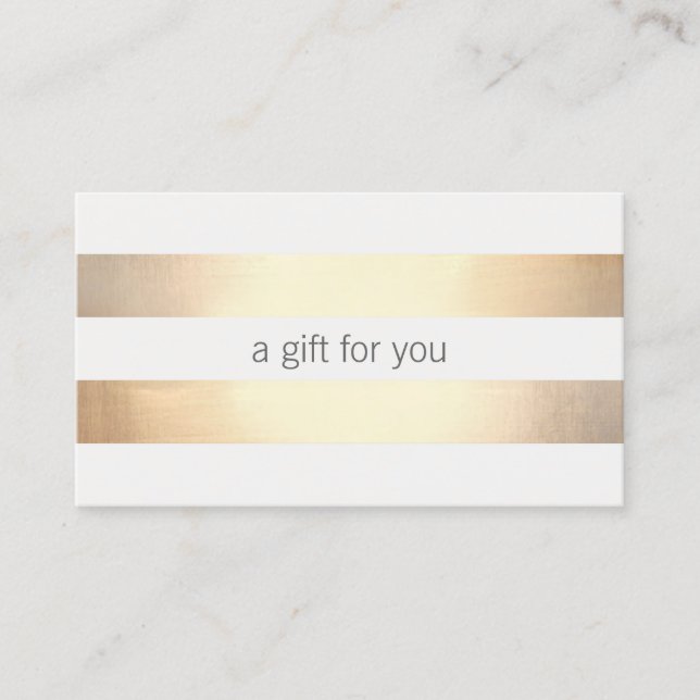 Faux Gold Foil Stripe Retail Gift Card Rabattkort (Framsida)