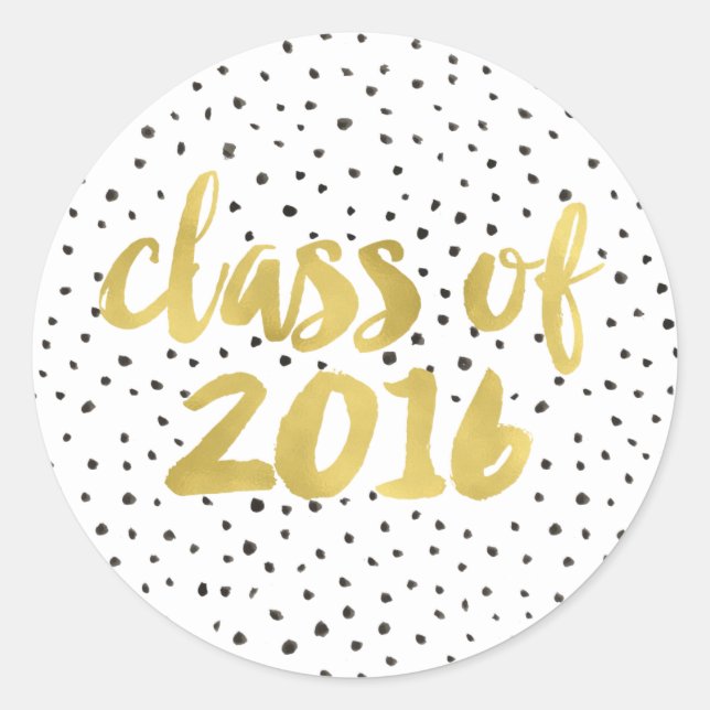 Faux Gold Foil Studenten Runt Klistermärke (Framsida)