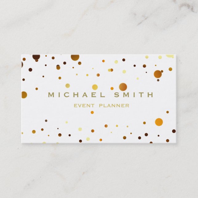 Faux Gold Foil Subtle Glitter White Affärskort Visitkort (Framsida)