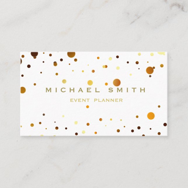 Faux Gold Foil Subtle Glitter White Affärskort Visitkort (Framsida)