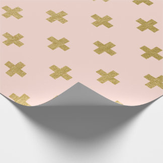 Faux Gold Foil Swiss Kor Mönster Presentpapper
